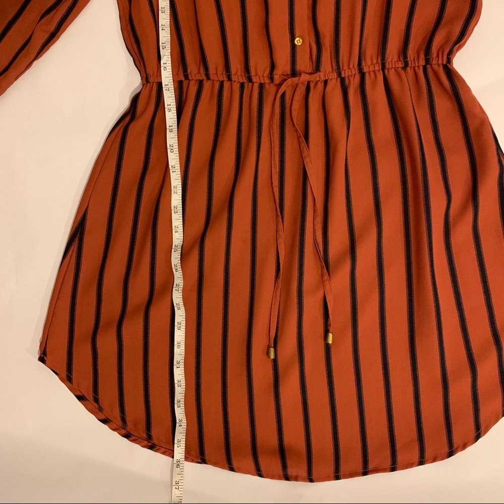 Orange Pinstriped Retro Dress - Picture 2 of 10